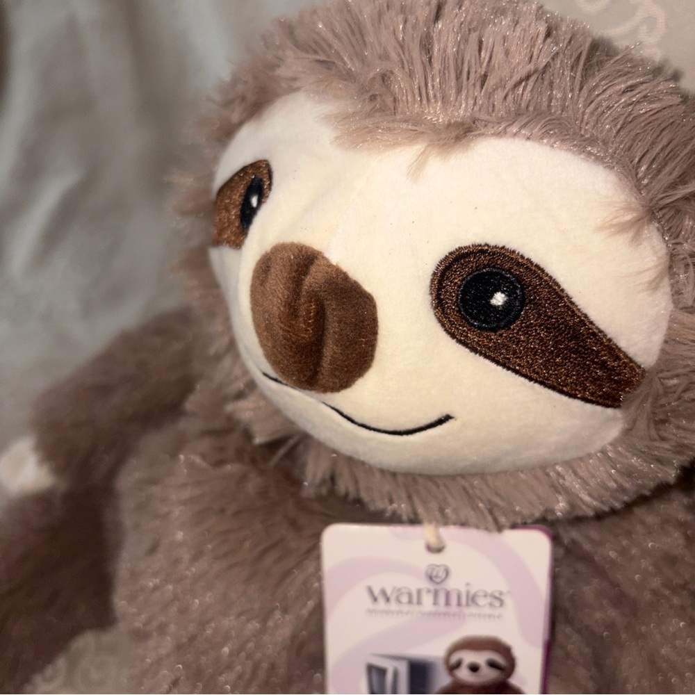 New Warmies Brown Sloth Stuffed Animal Lavender Scented and Microwavable - Picture 4 of 4